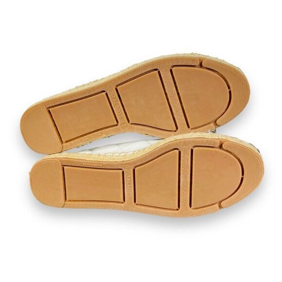 Talbots Izzy Quilted Soft Nappa Espadrilles Flats White / Black Women's 6M - Picture 8 of 11